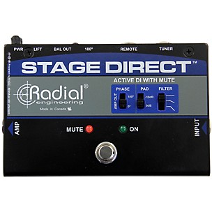 Radial Engineering StageDirect Active DI Box w/ Footswitch Mute and Tuner Out