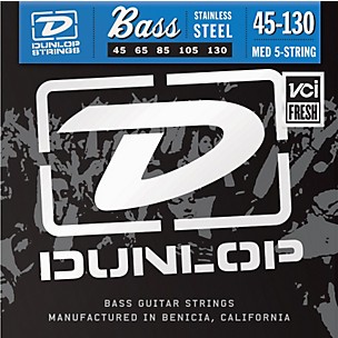 Dunlop Stainless Steel Bass Strings - Medium 5-String with 130