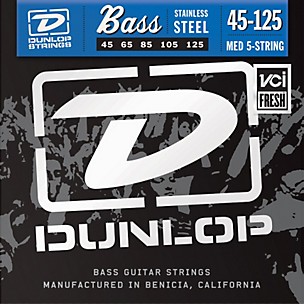 Dunlop Stainless Steel Medium 5 String Bass Strings
