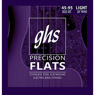 GHS Stainless Steel Precision Flatwound Electric Bass Strings