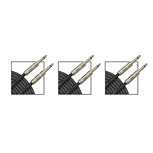 Musician's Gear Standard Instrument Cable 3-Pack - Black and Silver Tweed