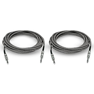 Musician's Gear Standard Instrument Cable Tweed-20 ft.-Black and Silver (2 Pack)