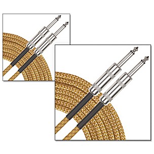 Musician's Gear Standard Instrument Cable Tweed-20 ft.-Gold (2 Pack)