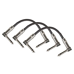 Musician's Gear Standard Instrument Patch Cable 6 in. Black - 3 Pack