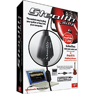 IK Multimedia StealthPlug Guitar/Bass USB Audio Interface Cable + AmpliTube 2 Live Software