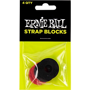 Ernie Ball Strap Blocks 4-Pack, Black and Red