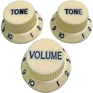 AxLabs Strat-Style Knob Kit with Black Lettering (3)