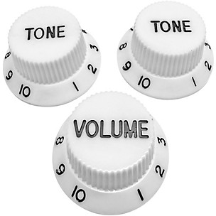 AxLabs Strat-Style Knob Kit with Black Lettering (3)