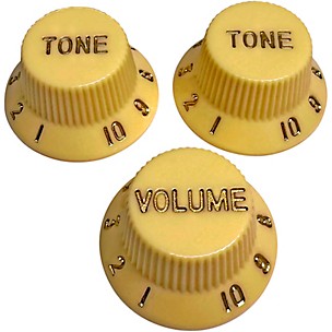 AxLabs Strat-Style Lefty Knob Kit with Gold Lettering (3)