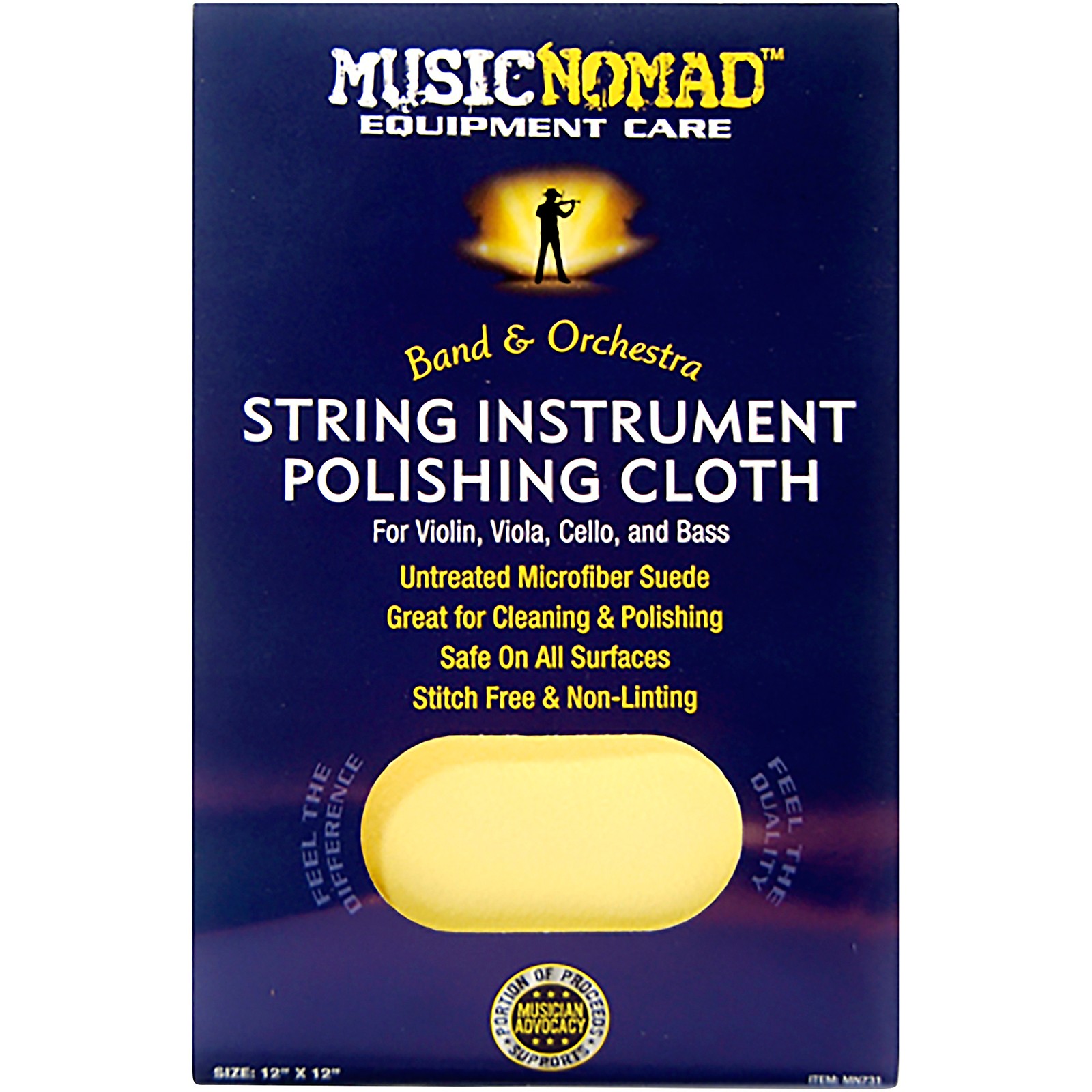 Music Nomad Brass & Woodwind Untreated Microfiber Polishing Cloth (12x12)  MN730