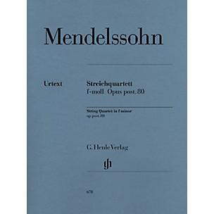 G. Henle Verlag String Quartet F Minor Op. Posth. 80 Henle Music Folios Series Softcover Composed by Felix Mendelssohn