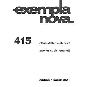 SIKORSKI String Quartet No. 2 (Zweites streichquartett) String Ensemble Series Softcover by Claus-Steffen Mahnkopf