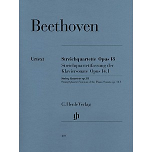 G. Henle Verlag String Quartets Op. 18 and String Quartet Version of the Piano Sonata Op. 14 Henle Music by Beethoven