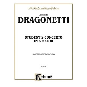 Alfred Student's Concerto in A Major for String Bass By Domenico Dragonetti Book