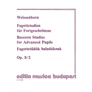 Editio Musica Budapest Studies for Bassoon, Op. 8 - Volume 2 EMB Series by Julius Weissenborn