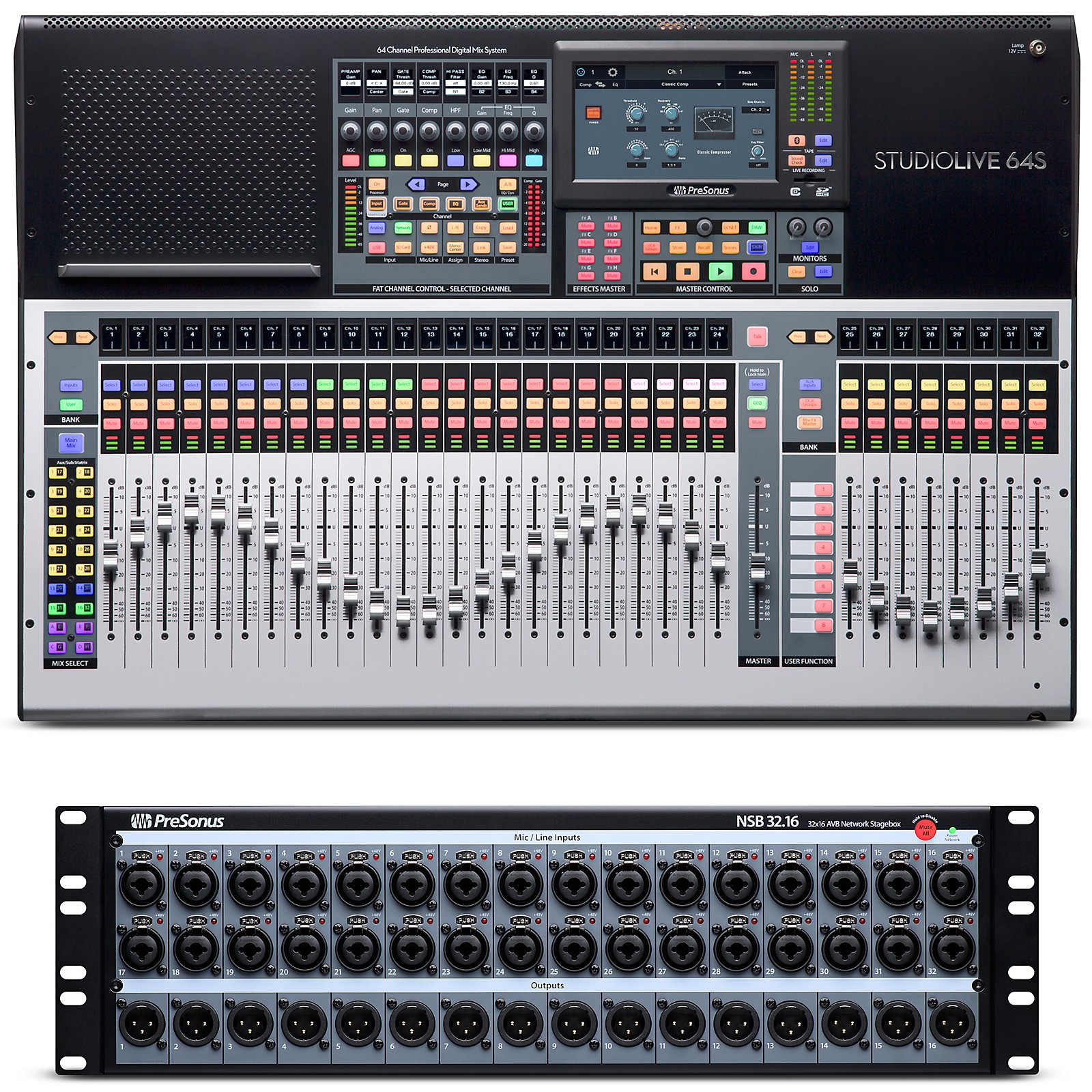 PreSonus StudioLive 64S 64-Channel Mixer Package With NSB 32.16
