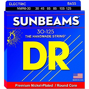DR Strings Sunbeams NMR6-30 Medium 6-String Strings Bass Strings .125 Low B