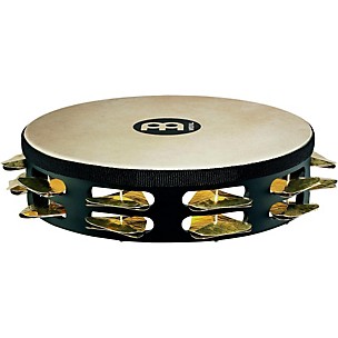MEINL Super-Dry Studio Goat-Skin Wood Tambourine Two Rows Brass Jingles