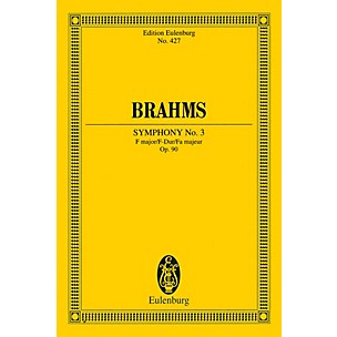 Eulenburg Symphony No. 3 in F Major, Op. 90 (Study Score) Schott Series Softcover Composed by Johannes Brahms