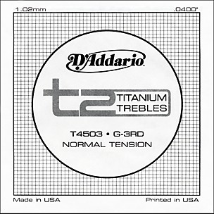 D'Addario T4503 T2 Titanium Normal Single Guitar String