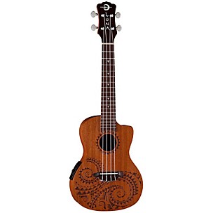 Luna Tattoo Mahogany Concert Acoustic-Electric Ukulele