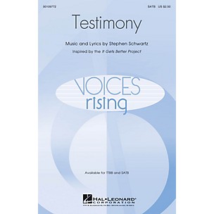 Hal Leonard Testimony SATB composed by Stephen Schwartz
