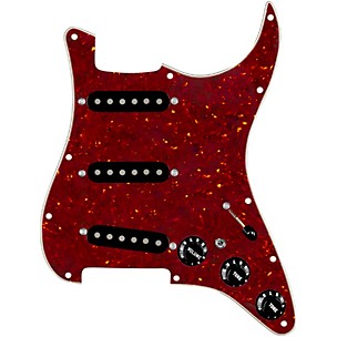 920D Custom Texas Grit Loaded Pickguard for Strat With Black Pickups and Knobs and S7W-MT Wiring Harness