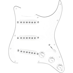 920D Custom Texas Grit Loaded Pickguard for Strat With White Pickups and Knobs and S5W-BL-V Wiring Harness