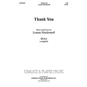 Hal Leonard Thank You SSAA composed by Leanne Macdonell