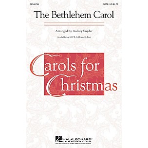 Hal Leonard The Bethlehem Carol SAB Arranged by Audrey Snyder