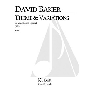 Lauren Keiser Music Publishing Theme and Variations for Woodwind Quintet LKM Music Series by David Baker