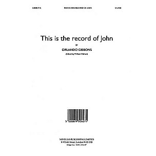 Novello This Is the Record of John (Alto Verse) SAATB Composed by Orlando Gibbons