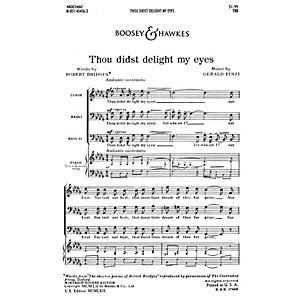 Boosey and Hawkes Thou Didst Delight My Eyes TBB A Cappella composed by Gerald Finzi
