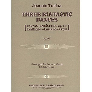 Associated Three (3) Fantastic Dances, Op. 22 (Full Score) Concert Band Composed by Joaquin Turina