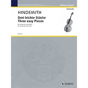 Schott Three Easy Pieces (Cello and Piano) Schott Series Composed by Paul Hindemith