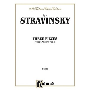 Alfred Three Pieces for Clarinet By Igor Stravinsky Book