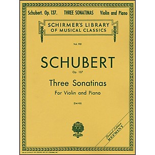 G. Schirmer Three Sonatinas Op 137 Violin/Piano 3 By Schubert