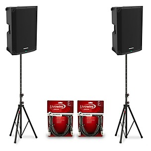Mackie Thump15v4 15" Powered Speaker Pair With Cables & Stands
