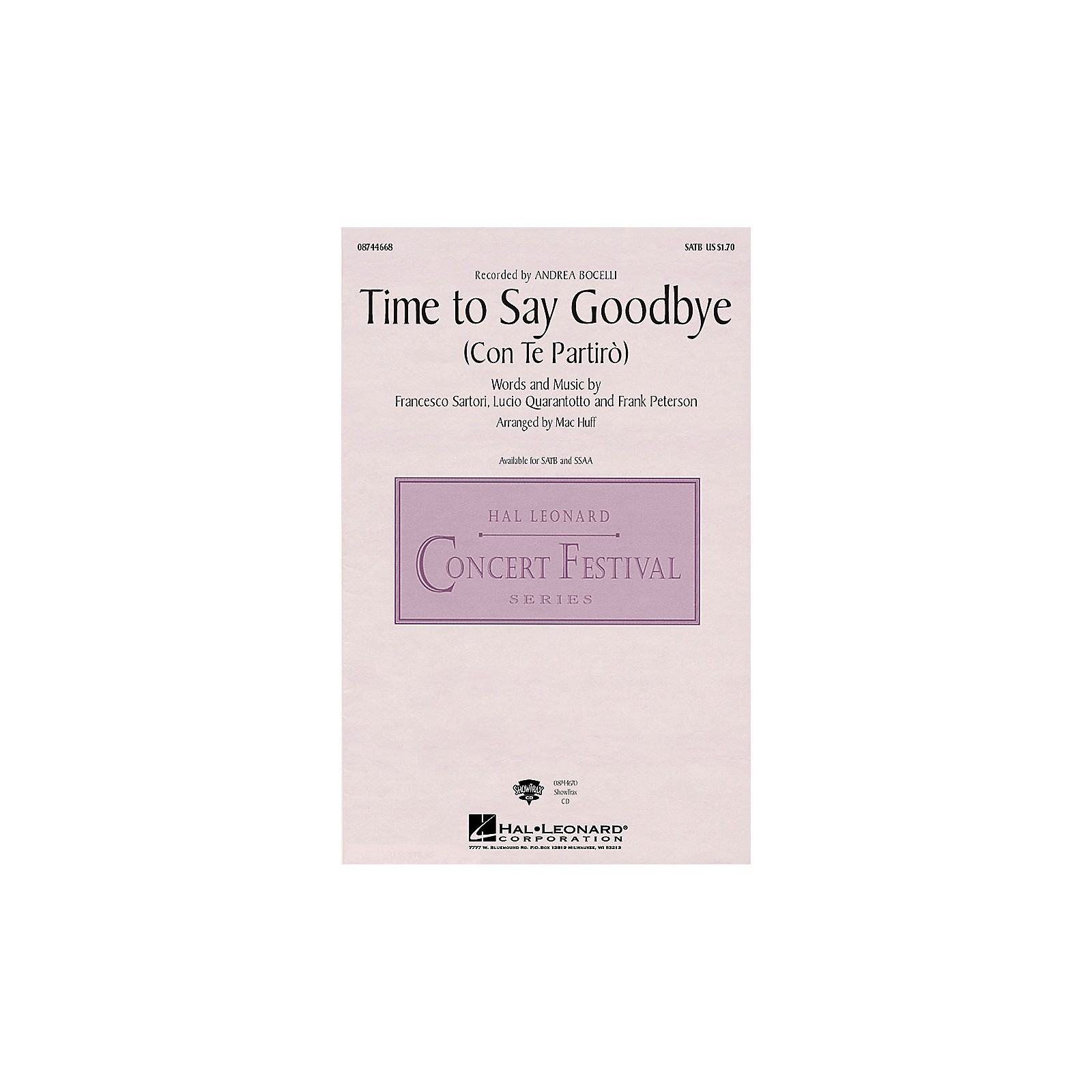 Hal Leonard Time to Say Goodbye (Con Te Partiro) ShowTrax CD by