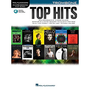 Hal Leonard Top Hits For Trombone - Instrumental Play-Along Book/Online Audio