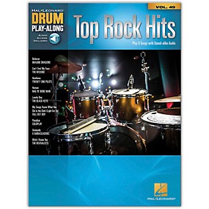 Hal Leonard Top Rock Hits - Drum Play-Along Series Volume 49 Book/Online Audio