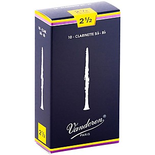 Traditional Bb Clarinet Reeds Strength 2.5 Box of 10