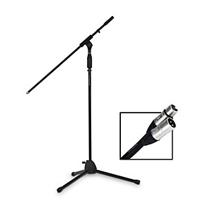 Rok-It Tripod Microphone Stand and 10' XLR Cable Bundle