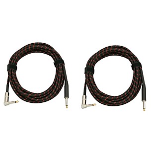 Musician's Gear Tweed Right Angle Instrument Cable 2-Pack