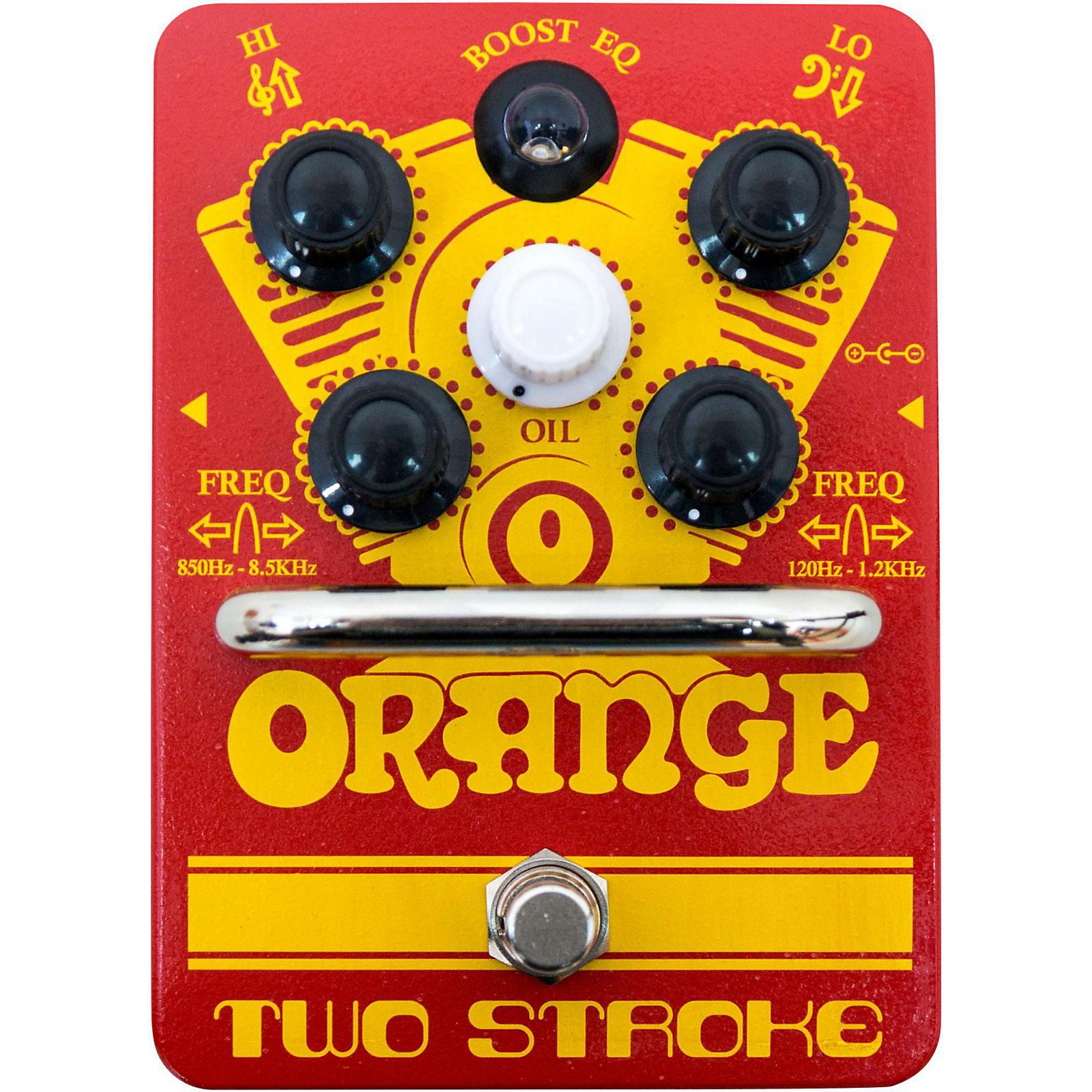 Orange Amplifiers Two-Stroke Boost EQ Guitar Effects Pedal | Music