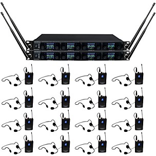 VocoPro UDX-PLAY-16 Digital UHF PLL Wireless Headset Microphone System - 16 Headsets