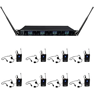 VocoPro UDX-PLAY-8 Digital UHF PLL Wireless Headset Microphone System - 8 Headsets