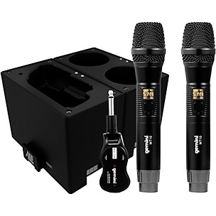 Gemini UHF Dual Wireless Microphone System with Charging Docks for Transmitter and Microphones Battery