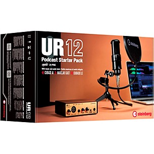 Steinberg UR12B Podcast Starter Pack with Mic, Mic Stand, and Pop Shield
