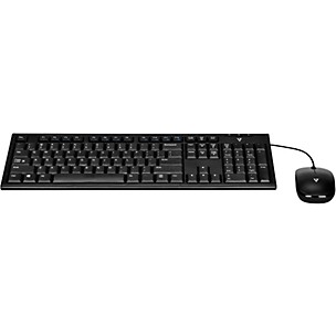 V7 USB Keyboard and Mouse Desktop Combo with PS/2 Adapter Black MMBRP7 Part